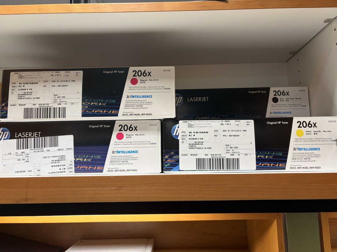 HP 206X toner cartridge boxes for HP LaserJet Pro M255 / M282 / M283